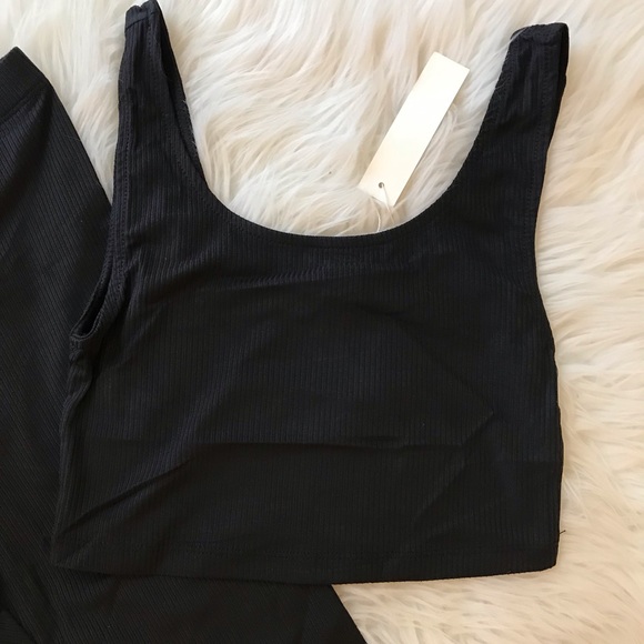 Black Ribbed Tank & Bike Shorts Set - Picture 6 of 6